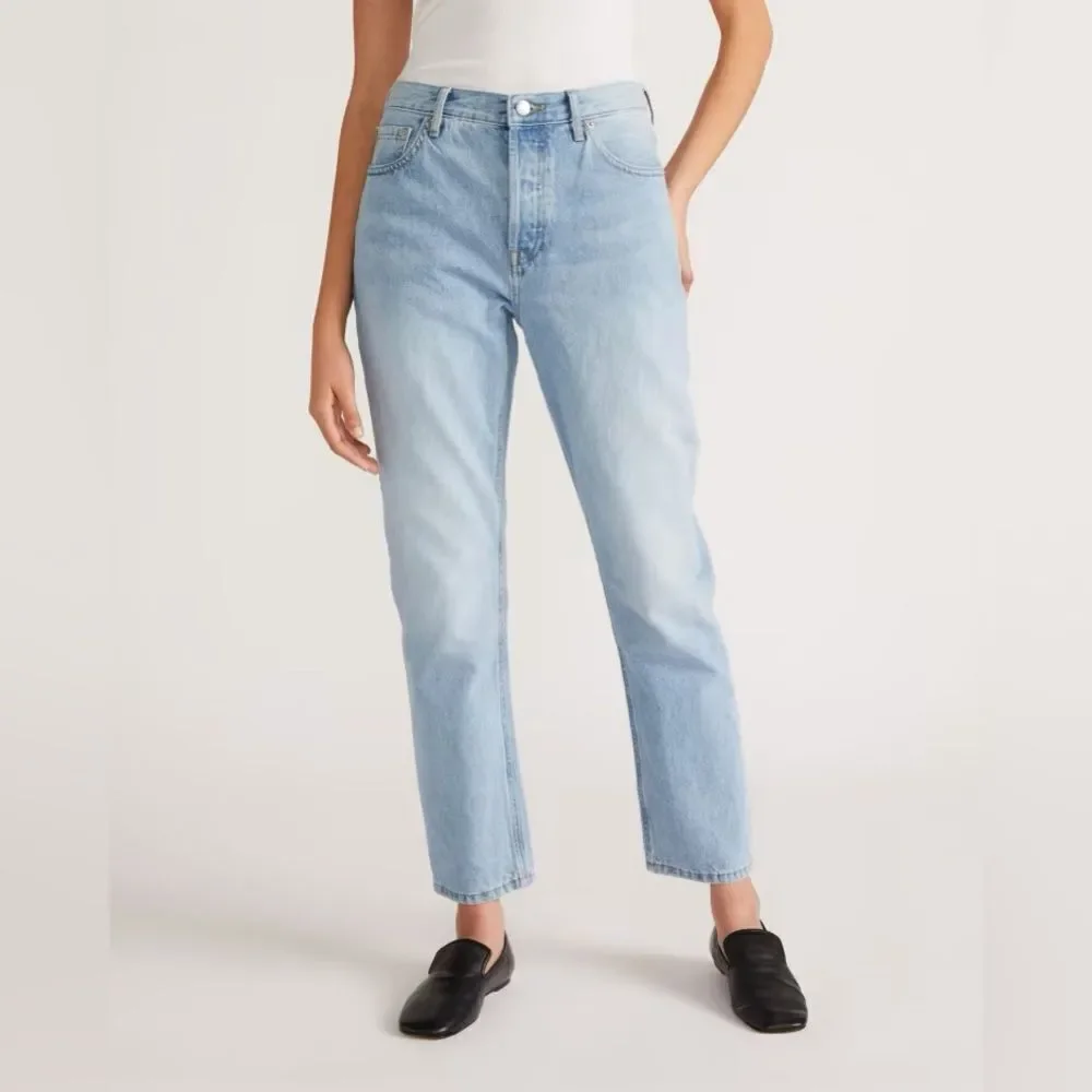 NWT EVERLANE‎ The '90s Cheeky Straight Jean Vintage Sunbleached Blue size 27